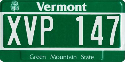 VT license plate XVP147