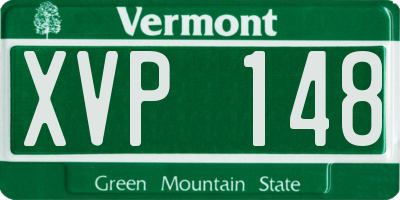 VT license plate XVP148