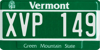 VT license plate XVP149