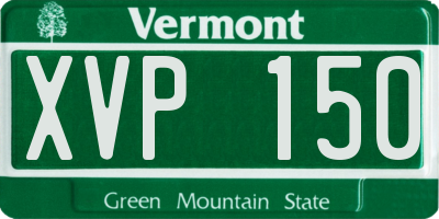 VT license plate XVP150