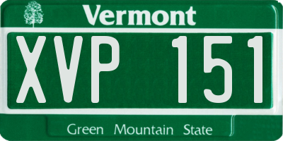 VT license plate XVP151