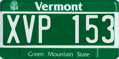 VT license plate XVP153