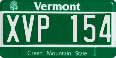 VT license plate XVP154