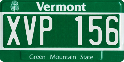 VT license plate XVP156