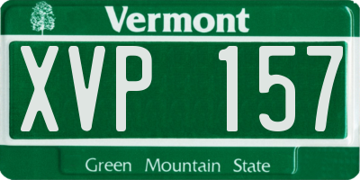 VT license plate XVP157