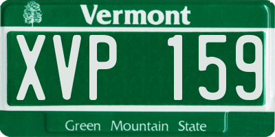 VT license plate XVP159
