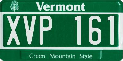 VT license plate XVP161