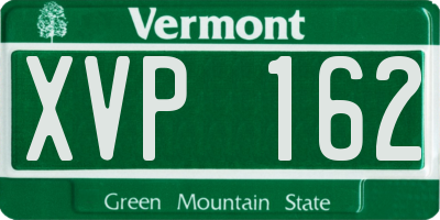 VT license plate XVP162