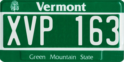 VT license plate XVP163