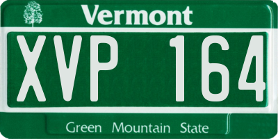 VT license plate XVP164