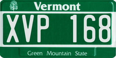 VT license plate XVP168