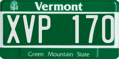 VT license plate XVP170