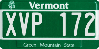 VT license plate XVP172