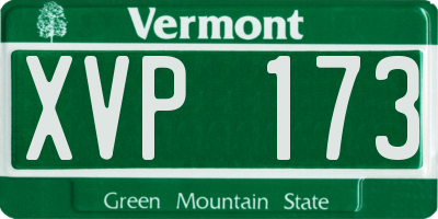 VT license plate XVP173