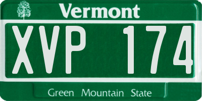 VT license plate XVP174