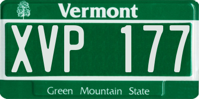 VT license plate XVP177