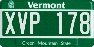 VT license plate XVP178
