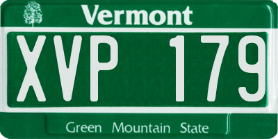 VT license plate XVP179