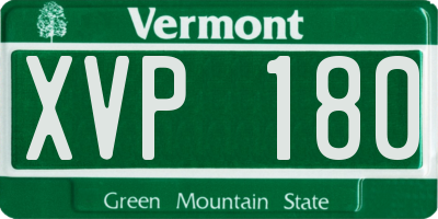 VT license plate XVP180