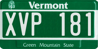 VT license plate XVP181