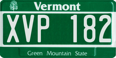 VT license plate XVP182