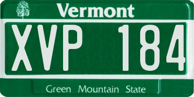 VT license plate XVP184