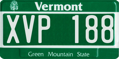 VT license plate XVP188