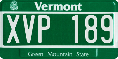 VT license plate XVP189