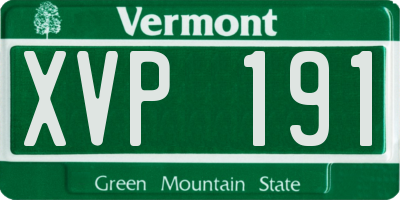 VT license plate XVP191