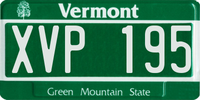 VT license plate XVP195