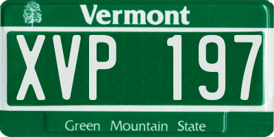 VT license plate XVP197