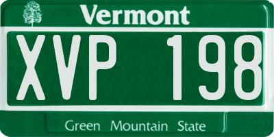 VT license plate XVP198