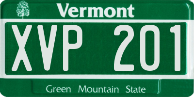 VT license plate XVP201