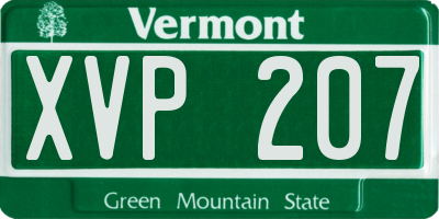 VT license plate XVP207