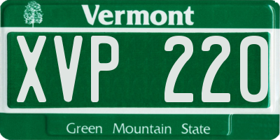 VT license plate XVP220