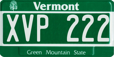VT license plate XVP222