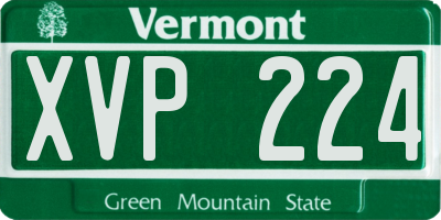 VT license plate XVP224
