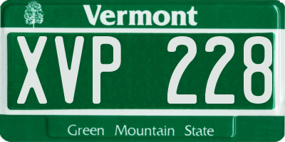 VT license plate XVP228