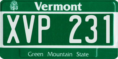 VT license plate XVP231