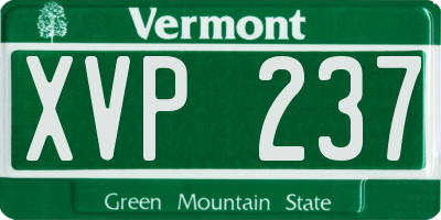 VT license plate XVP237