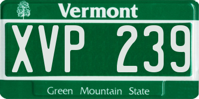 VT license plate XVP239