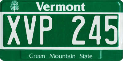 VT license plate XVP245