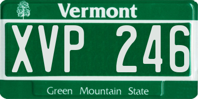 VT license plate XVP246