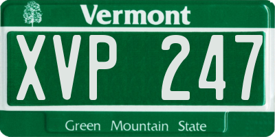VT license plate XVP247