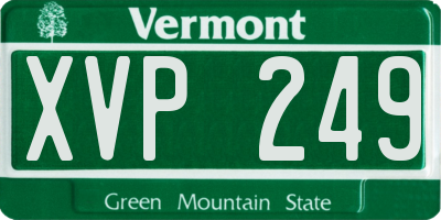 VT license plate XVP249