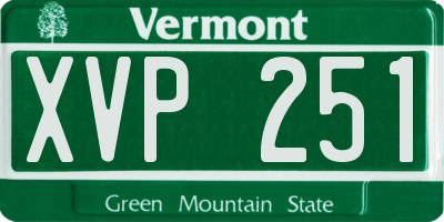 VT license plate XVP251
