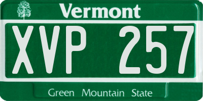 VT license plate XVP257