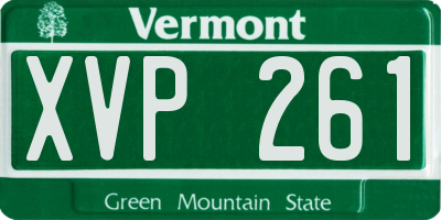VT license plate XVP261
