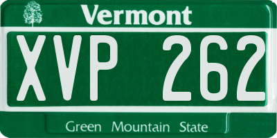 VT license plate XVP262