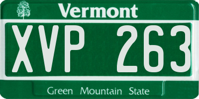 VT license plate XVP263